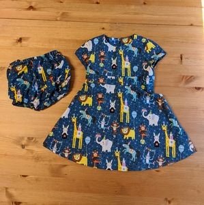 Animal party dress with heart detail on back